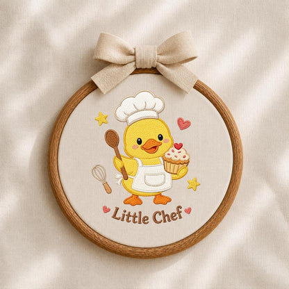 Embroidered Little Chef Duckling Nursery Banner, Duckling Wall Decor, Gender Neutral Baby Shower Gift