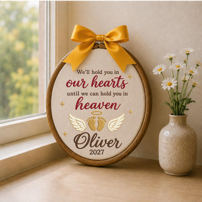 Personalized Embroidered Ornament, Baby Memorial Ornament, Pregnancy Loss Keepsake, Angel Baby Remembrance Gift, Custom Name Memorial