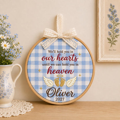 Personalized Embroidered Ornament, Baby Memorial Ornament, Pregnancy Loss Keepsake, Angel Baby Remembrance Gift, Custom Name Memorial