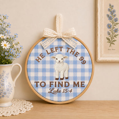 Personalized Embroidered Ornament, Luke 15:4 Lost Sheep Christian Ornament, Bible Verse Faith Gift, Religious Lamb Keepsake