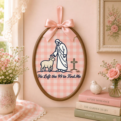 Personalized Embroidered Ornament, Lost Sheep Christian Ornament, He Left the 99 Jesus Gift, Bible Verse Faith Keepsake, Religious Decor