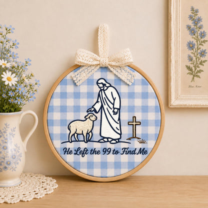 Personalized Embroidered Ornament, Lost Sheep Christian Ornament, He Left the 99 Jesus Gift, Bible Verse Faith Keepsake, Religious Decor