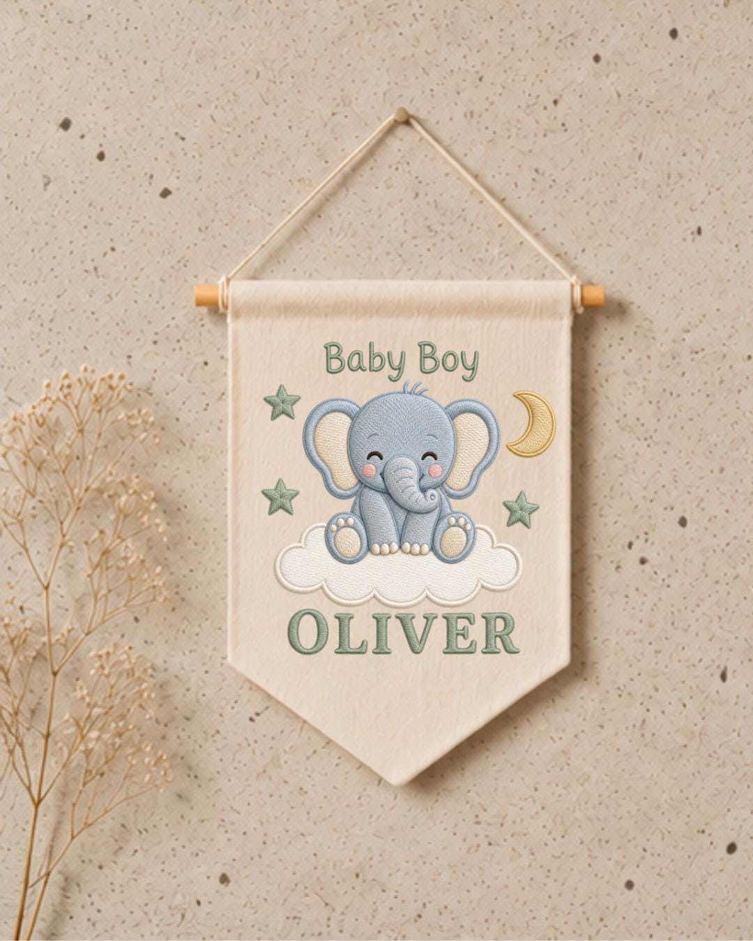 Personalized Mallard Duck Wall Hanging, Custom Name Embroidered Banner, Duck Hunting Nursery Decor, Rustic Baby Boy Room Gift