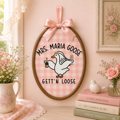 Personalized Embroidered Ornament, Mrs Goose Teacher Ornament, Custom Teacher Name Gift, Funny Goose Classroom Decor, Teacher Appreciation