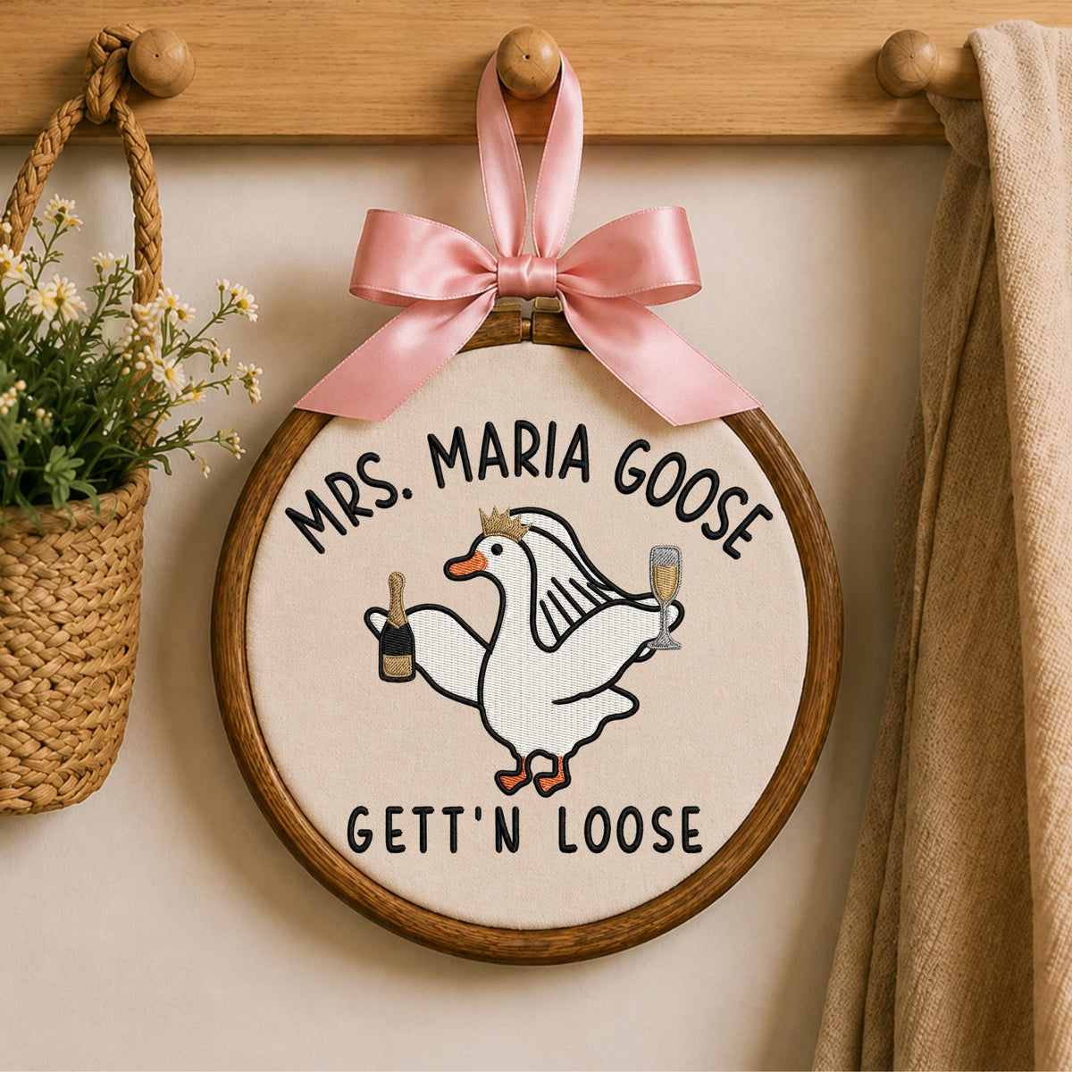 Personalized Embroidered Ornament, Mrs Goose Teacher Ornament, Custom Teacher Name Gift, Funny Goose Classroom Decor, Teacher Appreciation