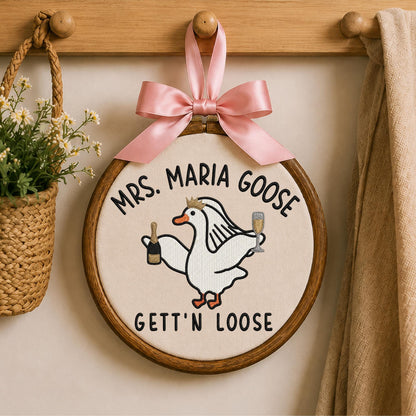 Personalized Embroidered Ornament, Mrs Goose Teacher Ornament, Custom Teacher Name Gift, Funny Goose Classroom Decor, Teacher Appreciation