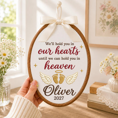 Personalized Embroidered Ornament, Baby Memorial Ornament, Pregnancy Loss Keepsake, Angel Baby Remembrance Gift, Custom Name Memorial