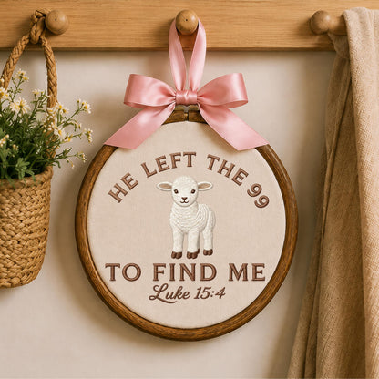 Personalized Embroidered Ornament, Luke 15:4 Lost Sheep Christian Ornament, Bible Verse Faith Gift, Religious Lamb Keepsake