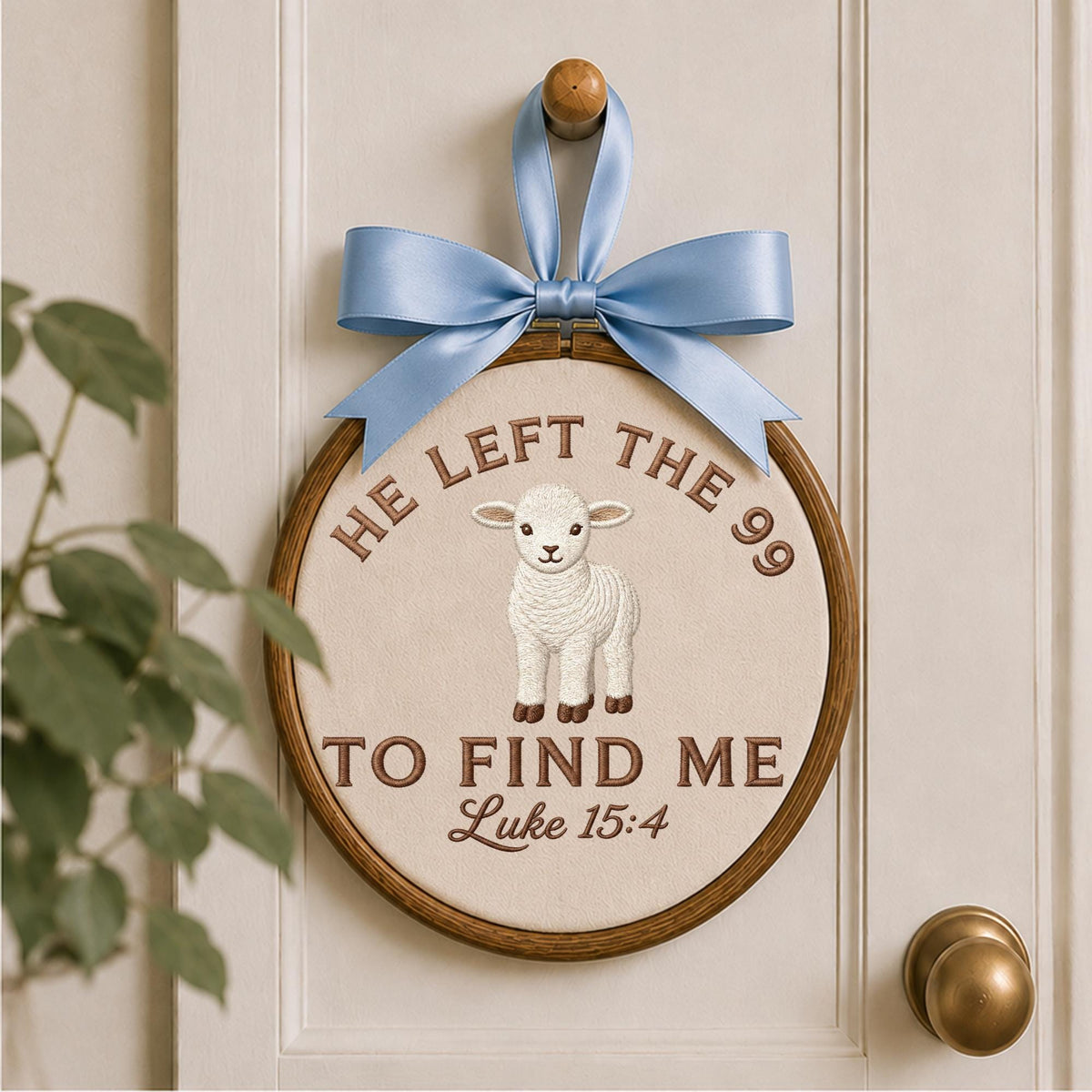 Personalized Embroidered Ornament, Luke 15:4 Lost Sheep Christian Ornament, Bible Verse Faith Gift, Religious Lamb Keepsake