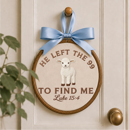 Personalized Embroidered Ornament, Luke 15:4 Lost Sheep Christian Ornament, Bible Verse Faith Gift, Religious Lamb Keepsake