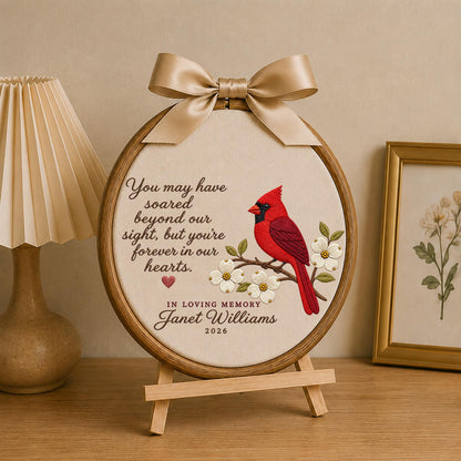 Personalized Embroidered Ornament, Cardinal Memorial Ornament, In Loving Memory Gift, Custom Name Remembrance Keepsake, Sympathy Gift