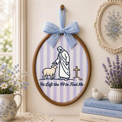 Personalized Embroidered Ornament, Lost Sheep Christian Ornament, He Left the 99 Jesus Gift, Bible Verse Faith Keepsake, Religious Decor