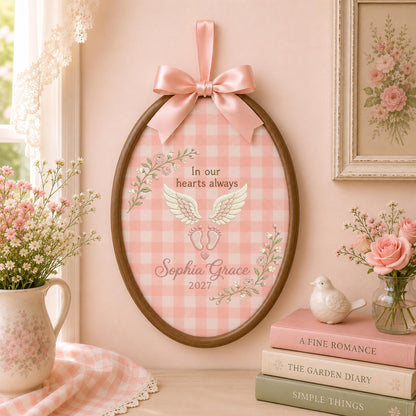 Personalized Baby Memorial Embroidered Ornament, Angel Wings Memorial Hoop, Infant Loss Keepsake, In Loving Memory Baby Gift