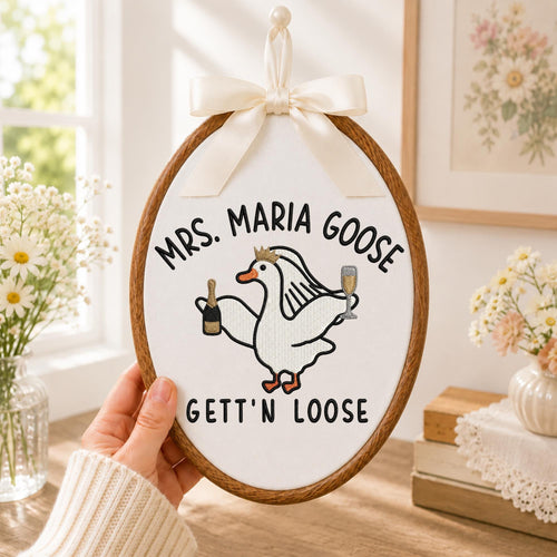 Personalized Embroidered Ornament, Mrs Goose Teacher Ornament, Custom Teacher Name Gift, Funny Goose Classroom Decor, Teacher Appreciation