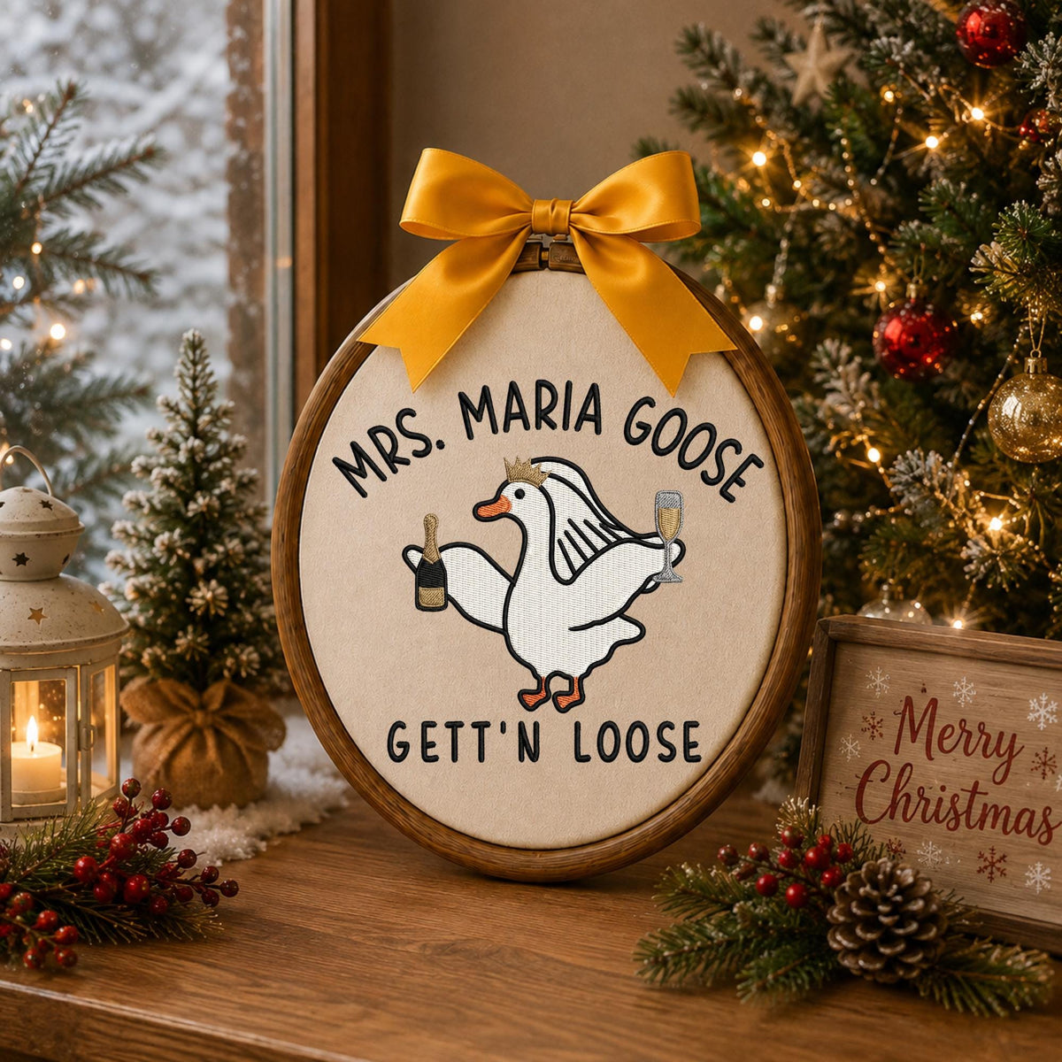Personalized Embroidered Ornament, Mrs Goose Teacher Ornament, Custom Teacher Name Gift, Funny Goose Classroom Decor, Teacher Appreciation