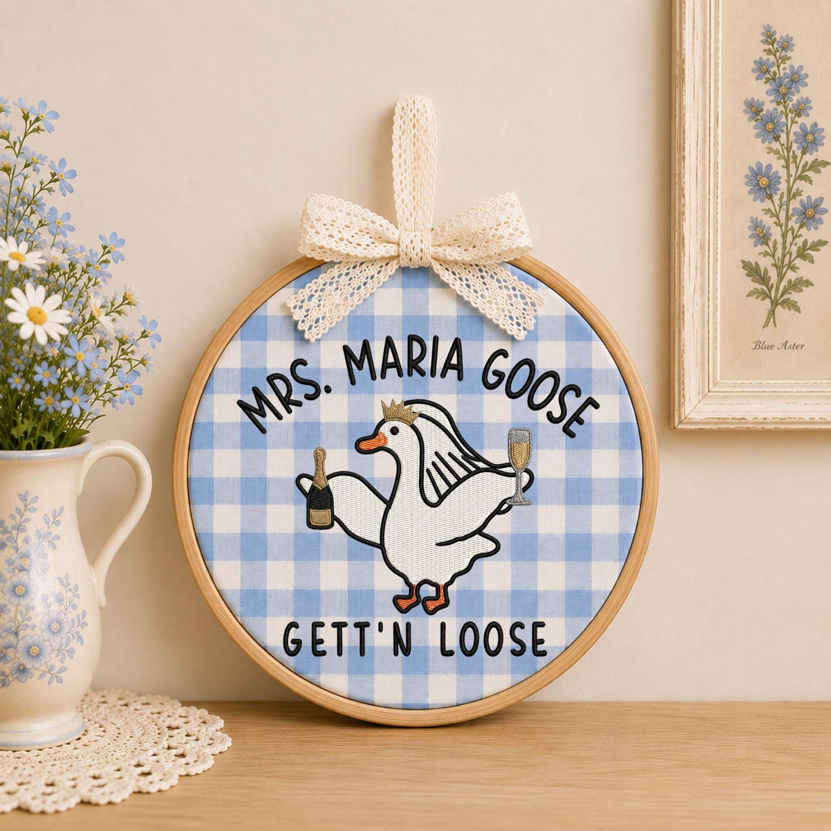 Personalized Embroidered Ornament, Mrs Goose Teacher Ornament, Custom Teacher Name Gift, Funny Goose Classroom Decor, Teacher Appreciation