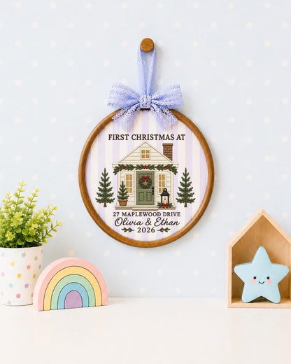 Personalized First Christmas Home Embroidered Ornament, Custom New Home Christmas Keepsake, First Home Ornament, Housewarming Gift