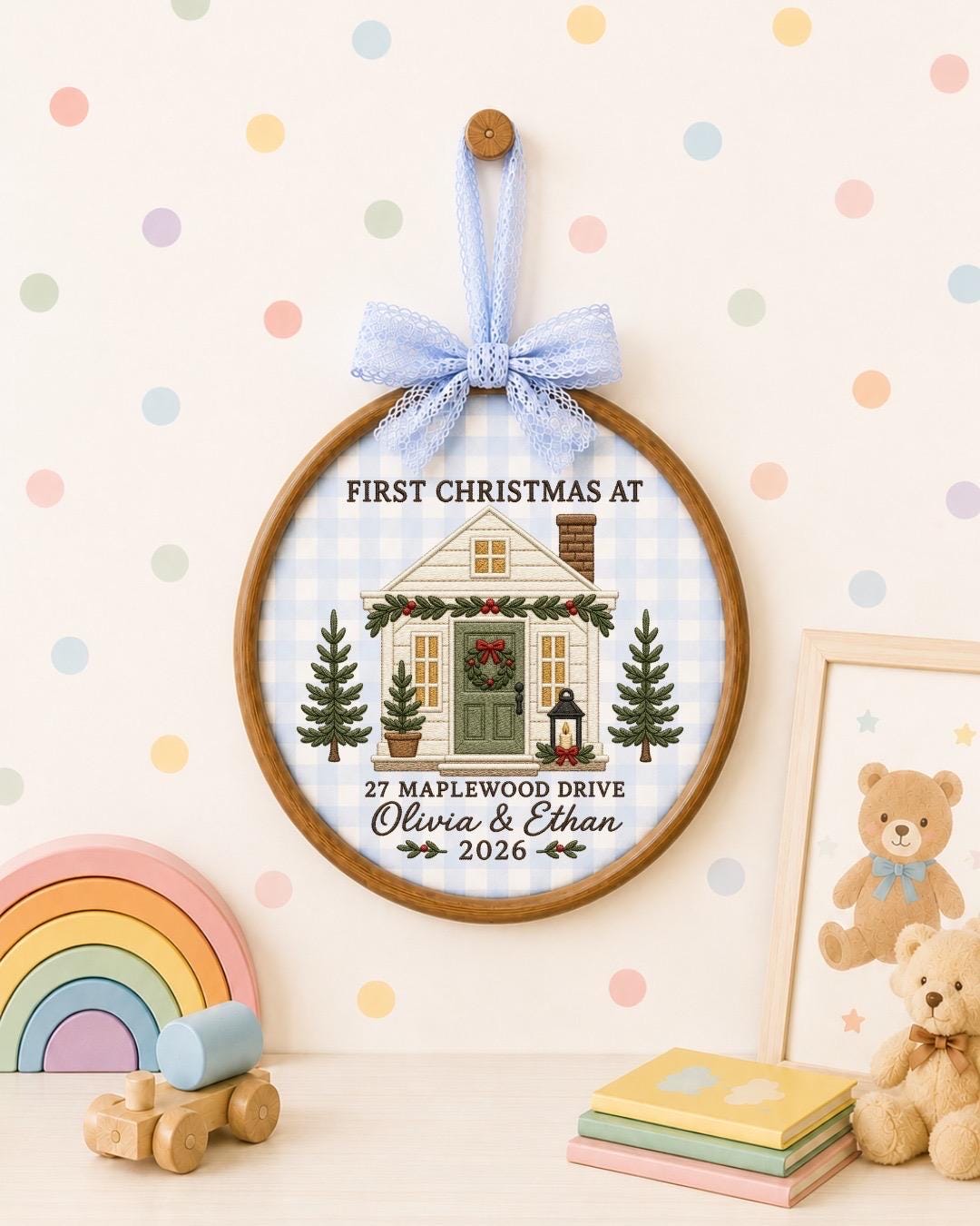 Personalized First Christmas Home Embroidered Ornament, Custom New Home Christmas Keepsake, First Home Ornament, Housewarming Gift