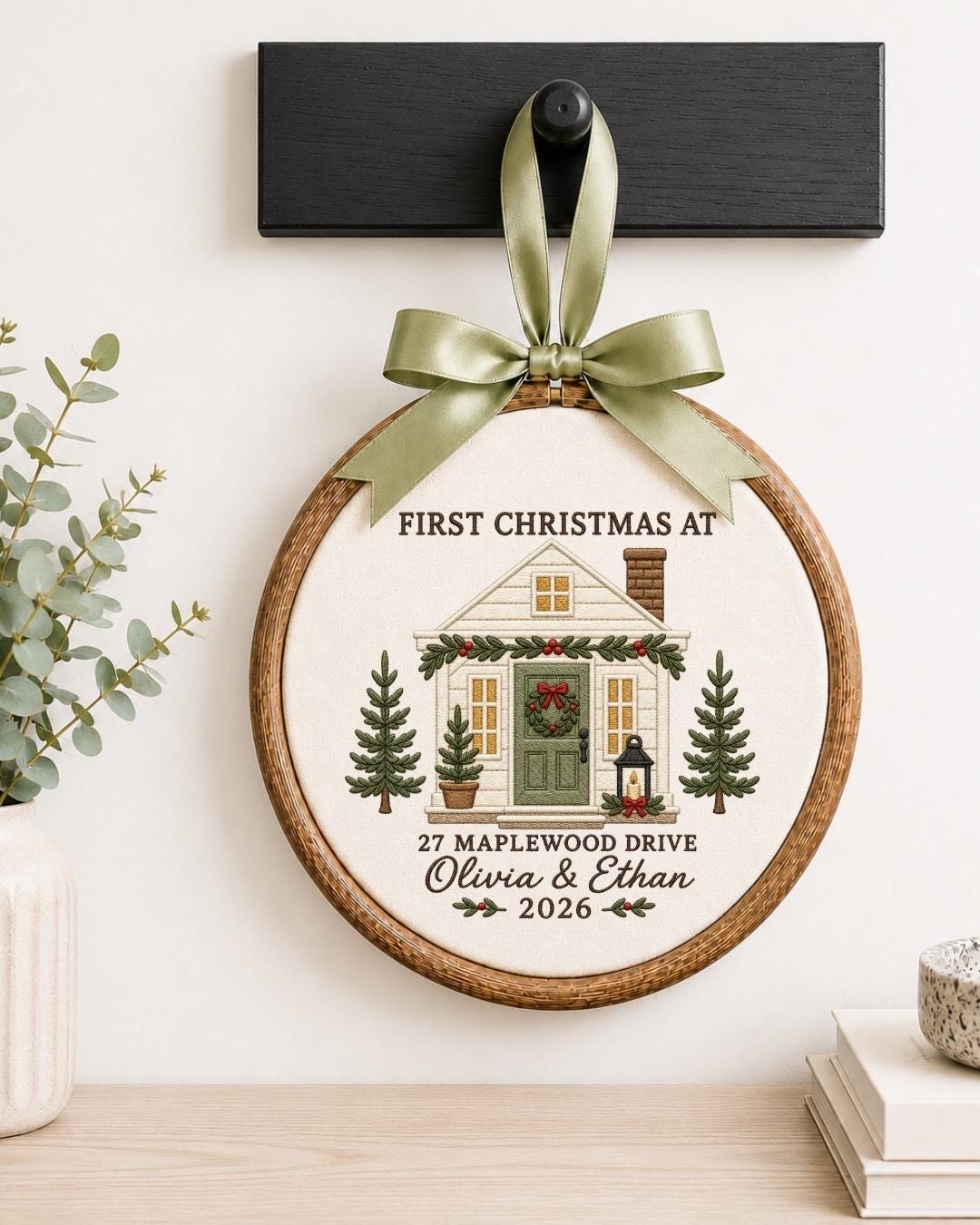 Personalized First Christmas Home Embroidered Ornament, Custom New Home Christmas Keepsake, First Home Ornament, Housewarming Gift
