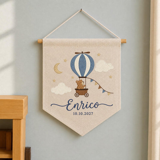 Personalized Baptism Embroidered Banner, Holy Family Wall Hanging, Custom Christening Name Sign, Catholic Baby Baptism Gift