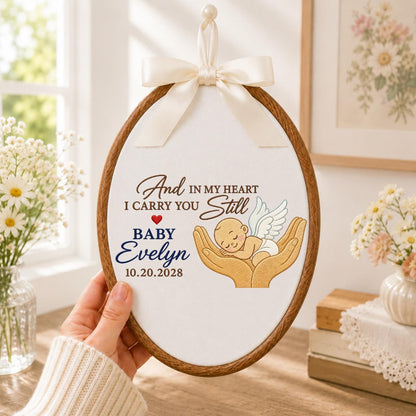Personalized Baby Memorial Embroidered Ornament, Infant Loss Keepsake, Angel Baby Remembrance Gift, Pregnancy Loss Memorial Decor