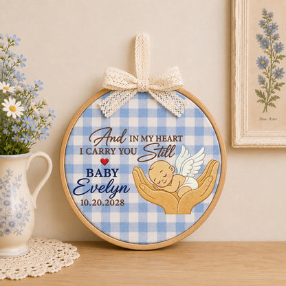 Personalized Baby Memorial Embroidered Ornament, Infant Loss Keepsake, Angel Baby Remembrance Gift, Pregnancy Loss Memorial Decor