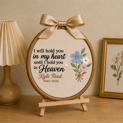 Personalized Memorial Embroidered Ornament, Custom In Memory of Loved One Gift, Sympathy Bereavement Keepsake, Floral Heaven Remembrance