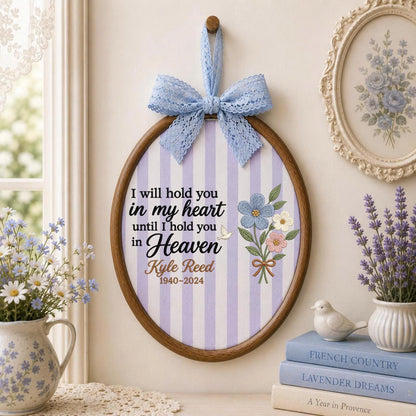 Personalized Memorial Embroidered Ornament, Custom In Memory of Loved One Gift, Sympathy Bereavement Keepsake, Floral Heaven Remembrance